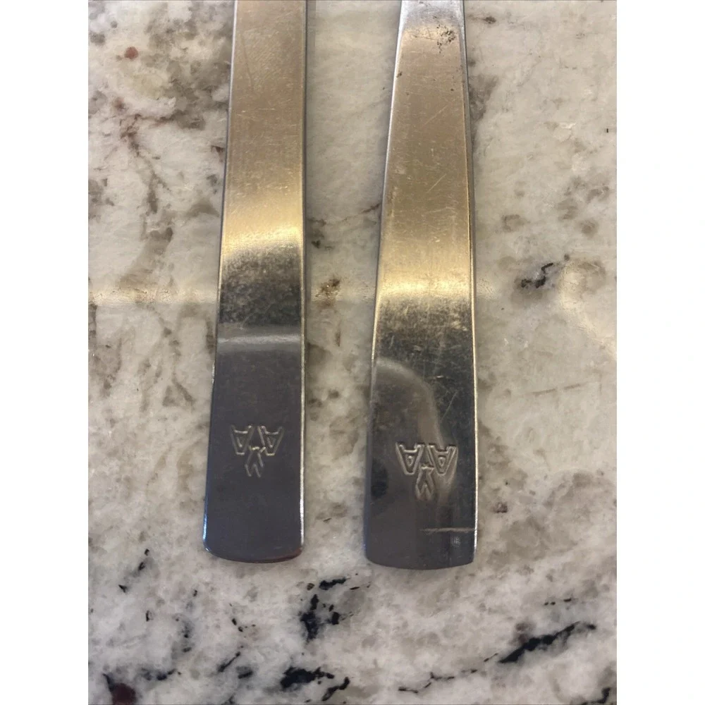 American Airlines Stainless Airplane 2 pc Fork Knife Vintage Silverware Flatware